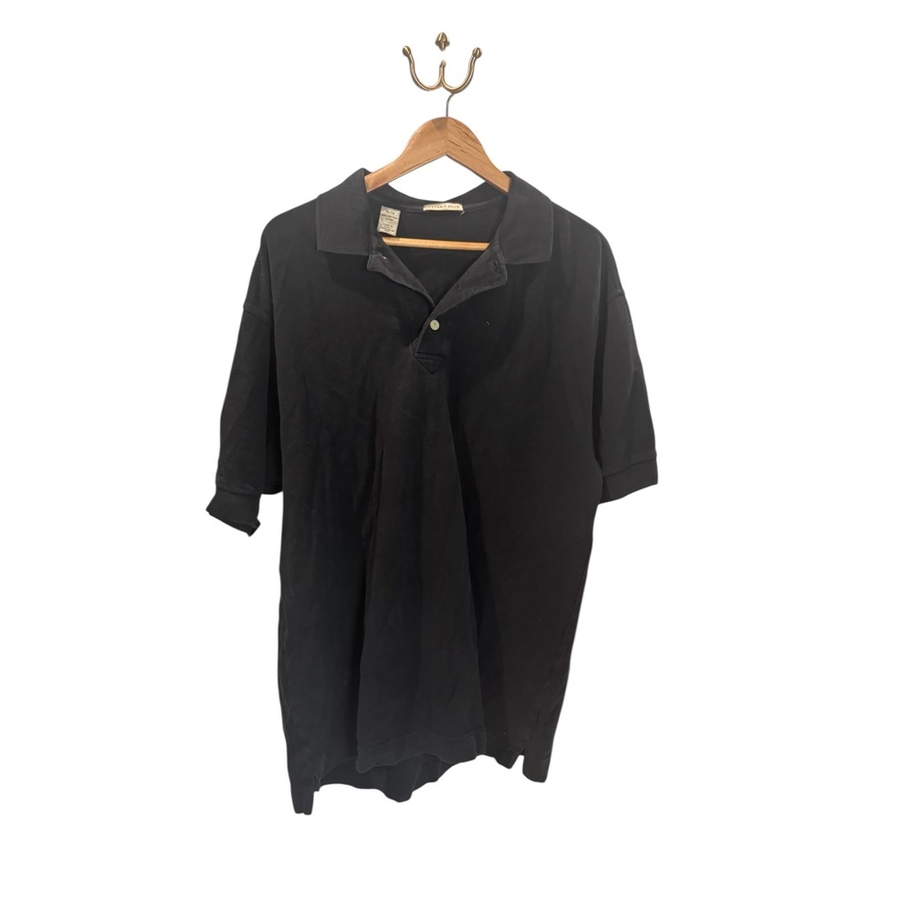 Cutter & Buck Mens XL Polo Shirt‎ Black Faded Short Sleeve Casual Cotton
